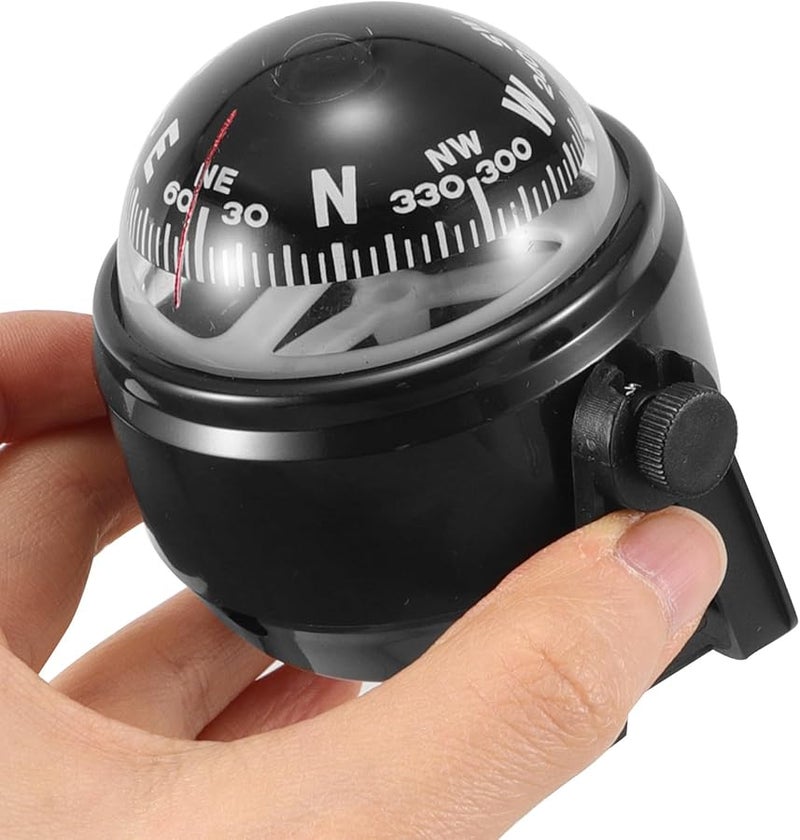 Black Magnetic Car Compass with Declination Correction for Automotive Marine Navigation - Image 3